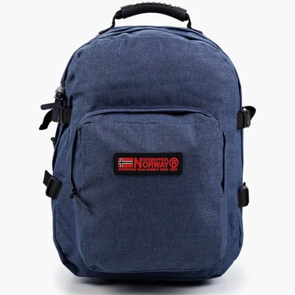 GEOGRAPHICAL NORWAY Blue Backpack Laptop Zipper